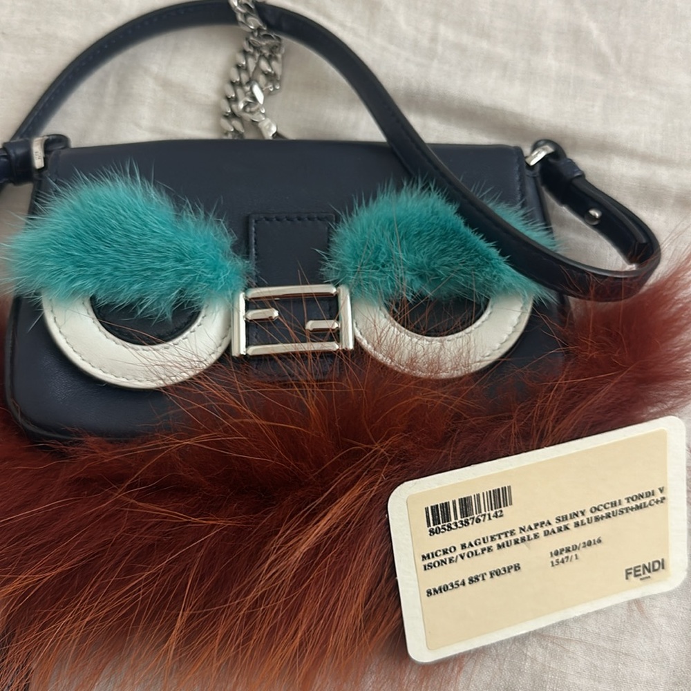 Fendi micro baguette little monster wallet on chain